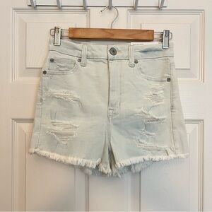 Next Level Curvy High-Waisted Ripped Denim Short Short